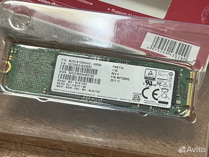 Msata SSD 2280 накопитель Samsung 128 Gb