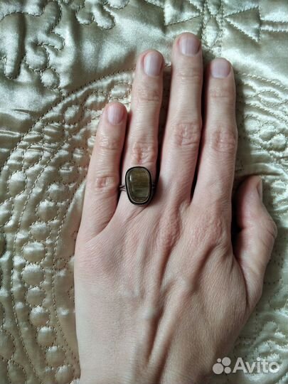 Кольцо с лабрадоритом р. 16,5