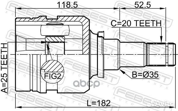 0111-NZE140 ШРУС внутренний Toyota Auris 12-18