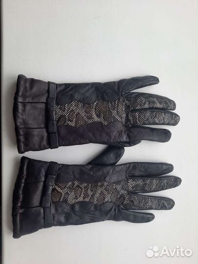 Перчатки женские кожаные