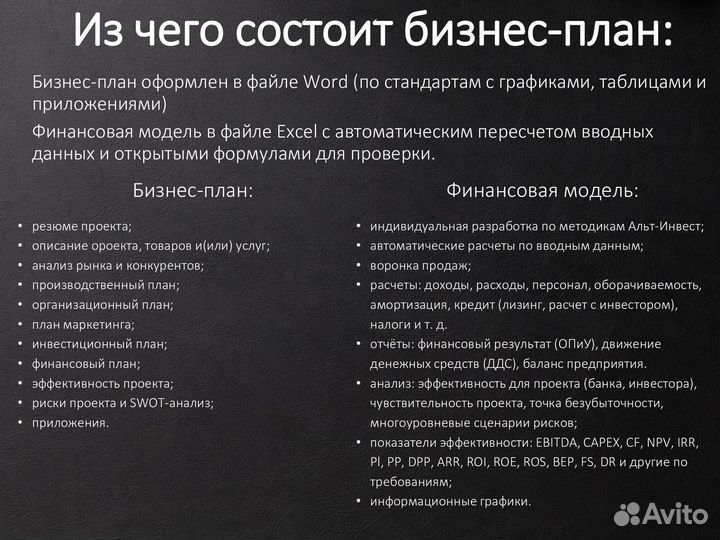 Бизнес-план. Финансовая модель