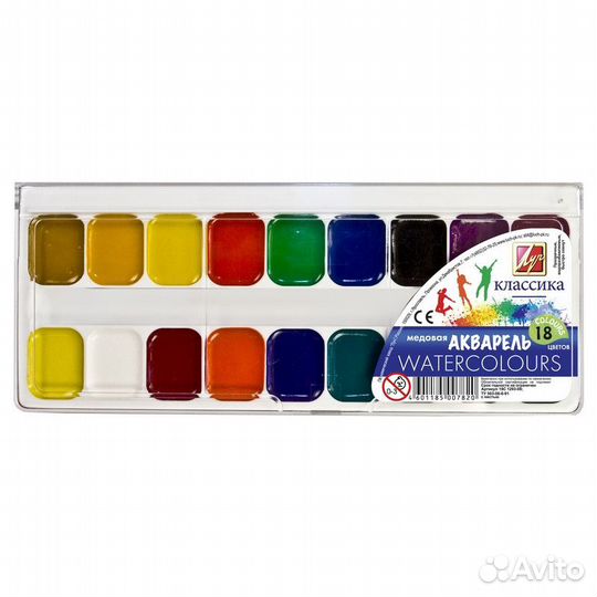 Краски акварельные Луч Классика 18цв б/кисти 19С 1