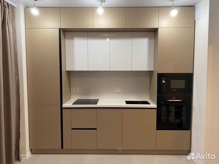 Кухня угловая без ручек на заказ