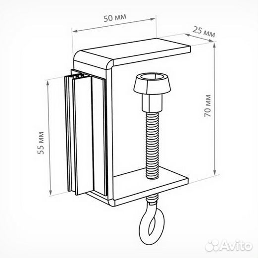 Струбцина с держателем вывесок