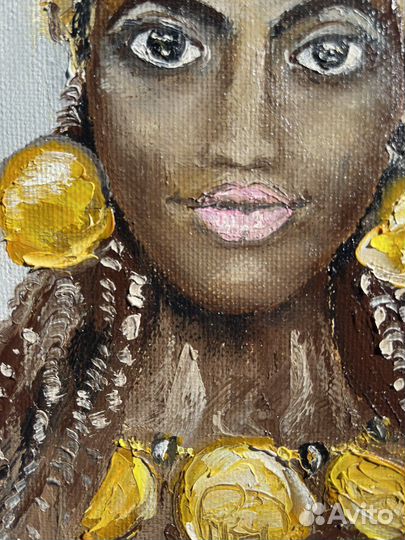 Картина масло/ холст Африканка