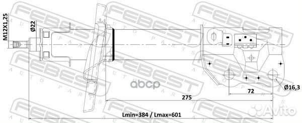 Амортизатор газовый перед прав 05110002FR F