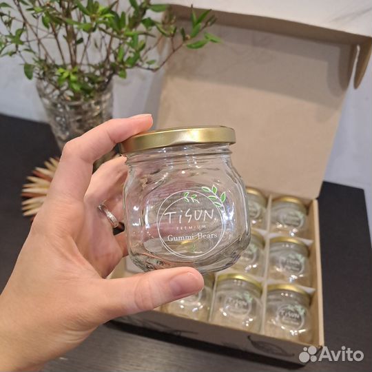 Баночки стеклянные из-под чая 12 шт