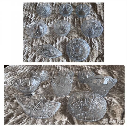 Хрустальные салатники, конфетницы СССР