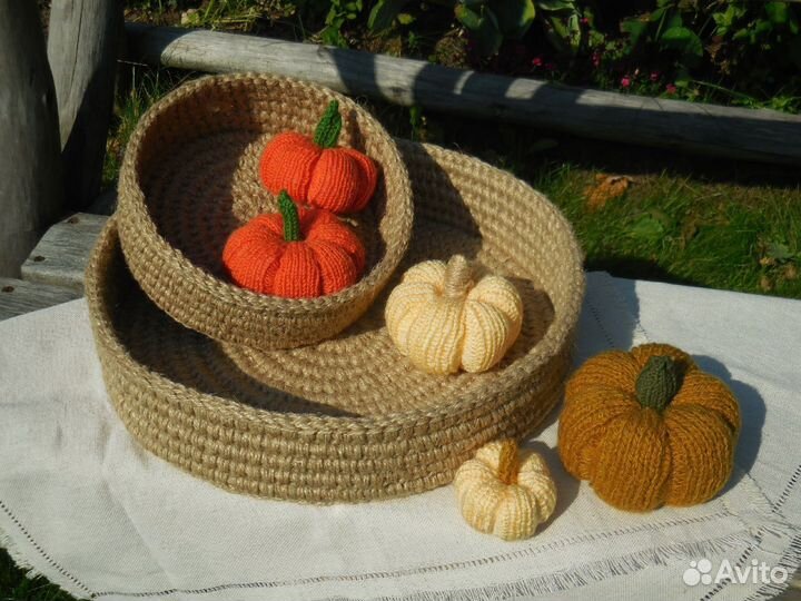 Корзины интерьерные из джута