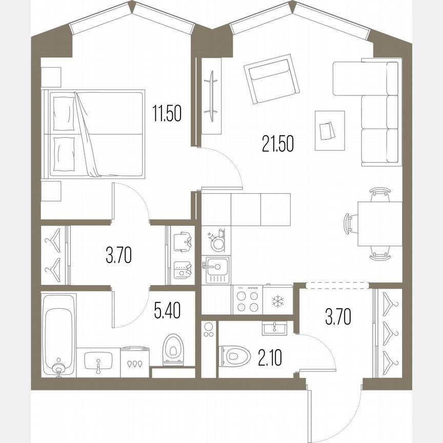 1-к. квартира, 47,9 м², 28/34 эт.