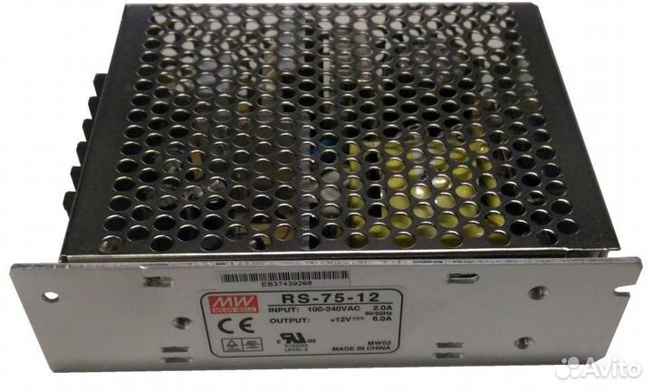 RS-75-12, блок питания 12В, 6А, 72Вт (новый)