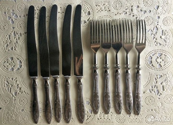 Ступка и советские ножи вилки со звездой 50-е гг