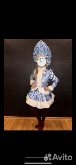 Костюм снегурочки гжель 122-128