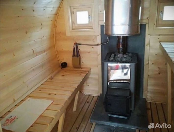 Готовая баня бочка 4 м