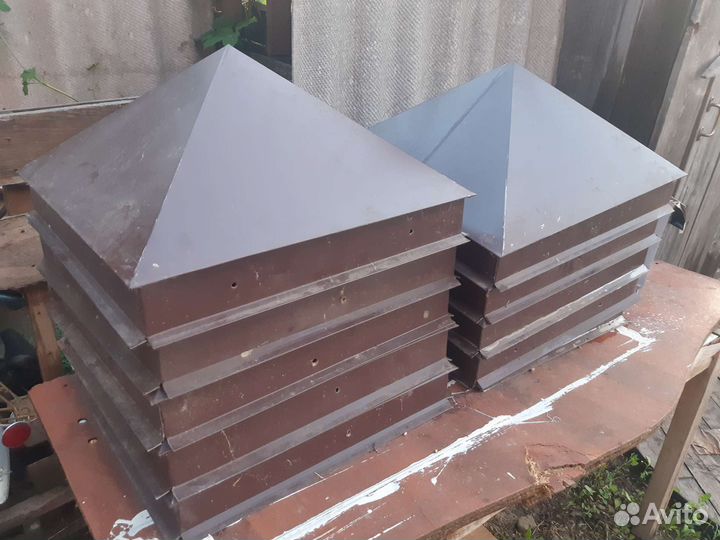 Колпаки на столбы забора 2 кирпича