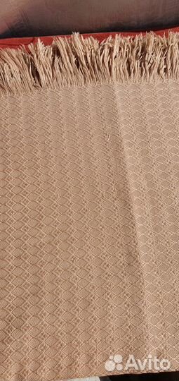 Платок бежевый с кистями 87х87 Шерсть Новый