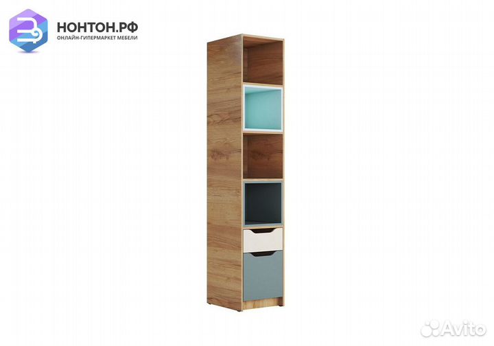 Стеллаж Rich сж-001 дуб крафт золотой / мята / сум