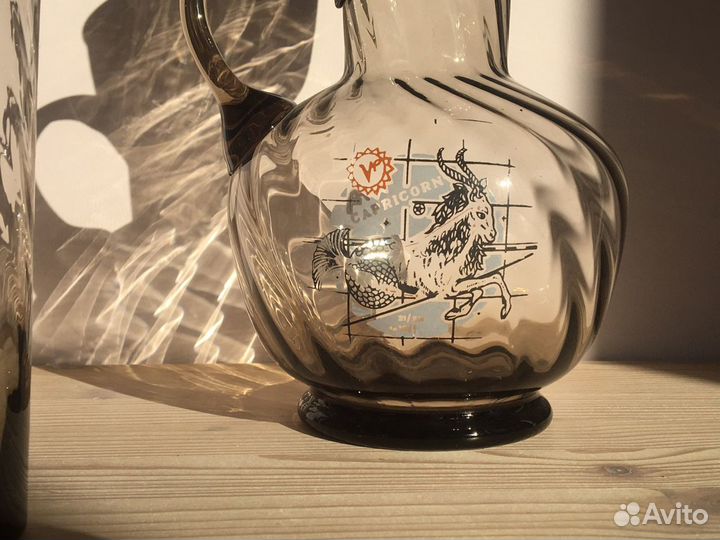 Графин и рюмки дымчатое стекло СССР