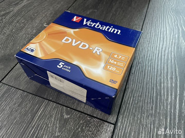 Новые диски DVD-R Verbatim 4,7Gb 16x (5 шт)