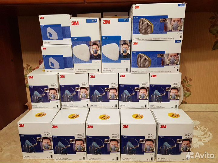 3М Маска Респиратор 7502 Размер М Цена за комплект
