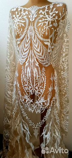 Ткань с бисером и пайетками