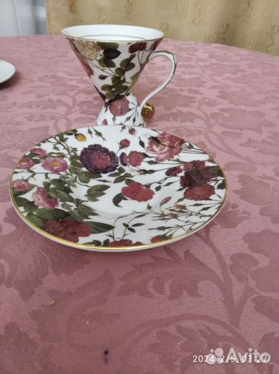 Чашка с блюдцем фарфор