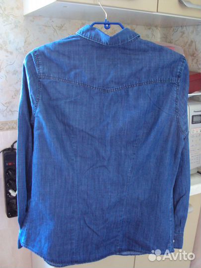Джинсовая рубашка новая р.158-164