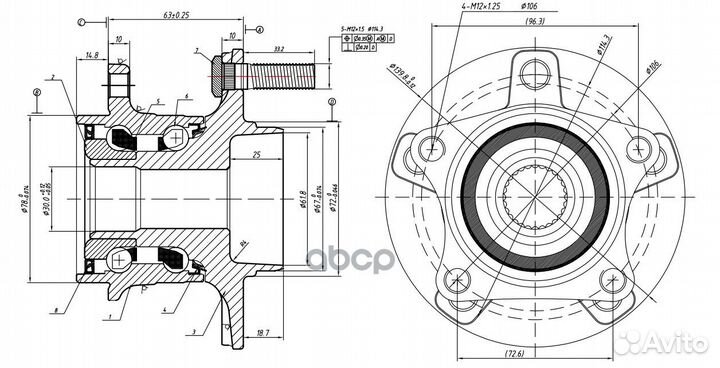 Ступица задняя в сборе LR mazda CX-7 ganz