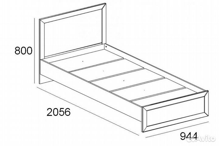 Кровать односпальная с настилом 21.55. В наличии