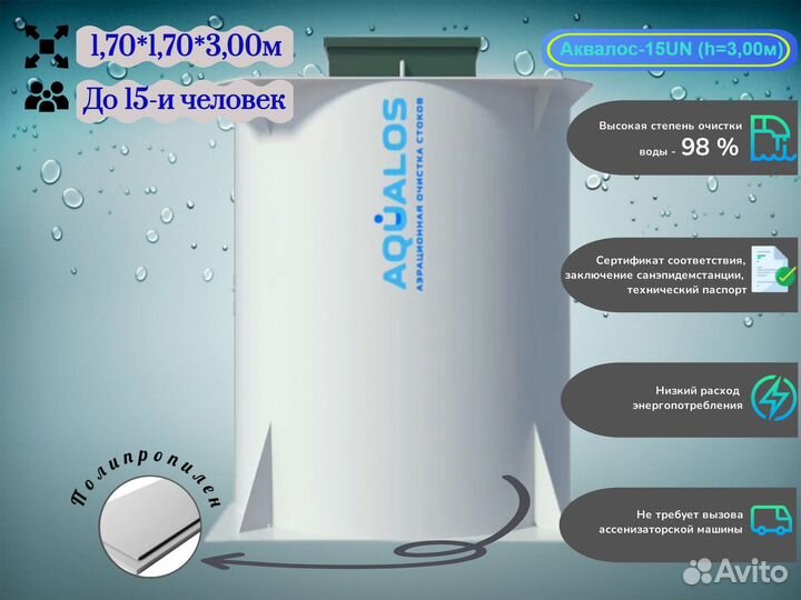 Септик под ключ Аквалос до 15 чел