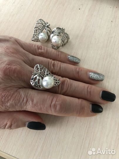 Набор серьги и кольцо