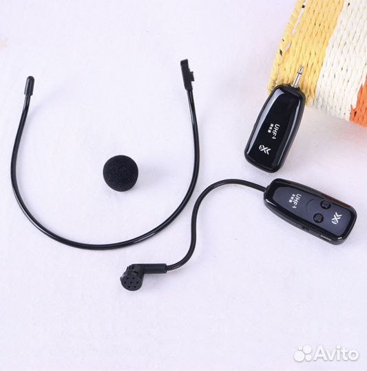 Беспроводной радио микрофон гарнитура UHF до 80м