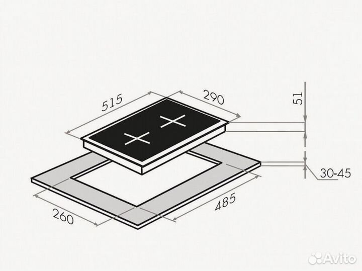 Газовая варочная поверхность встраиваемая новая