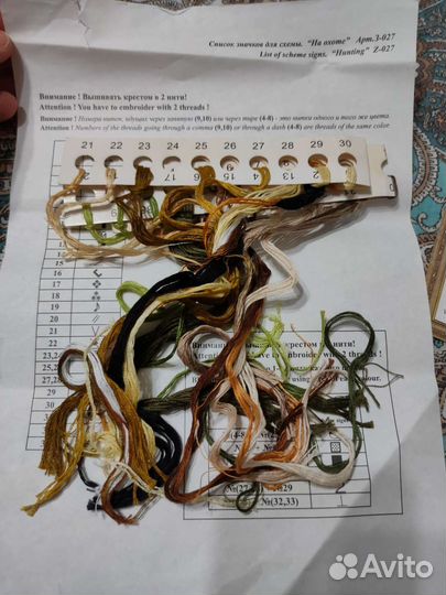 Остатки наборов для вышивания