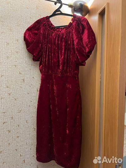 Платье вечернее красный бархат женское