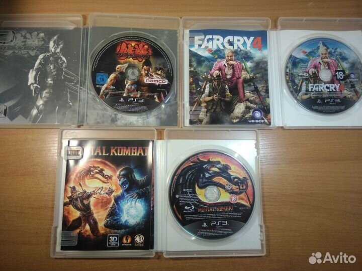 Диски на ps3: мортал комбат, фаркрай 4, тейкен6