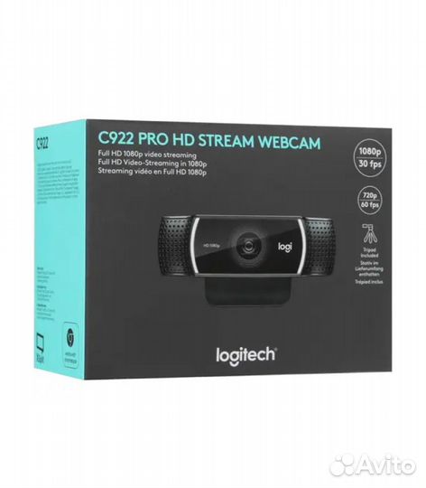 Веб-камера Logitech C922 Pro Stream, черный (960-0