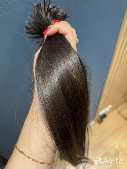 Волосы для наращивания 60 см каштановые