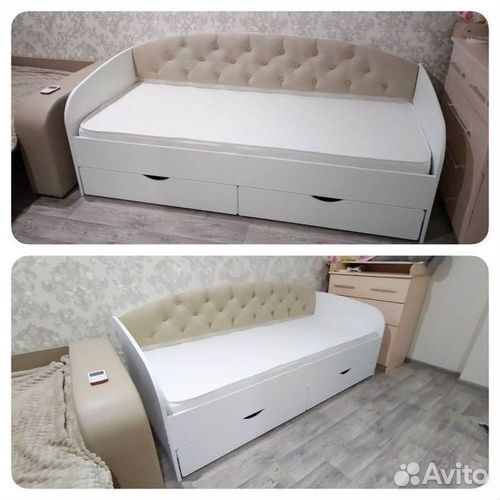 Кровать с ящиками от 2х лет лдсп мягк спинка