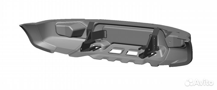 Силовой бампер перед. UAZ легкий,без оптики,черный