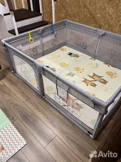 Манеж детский игровой с ковриком