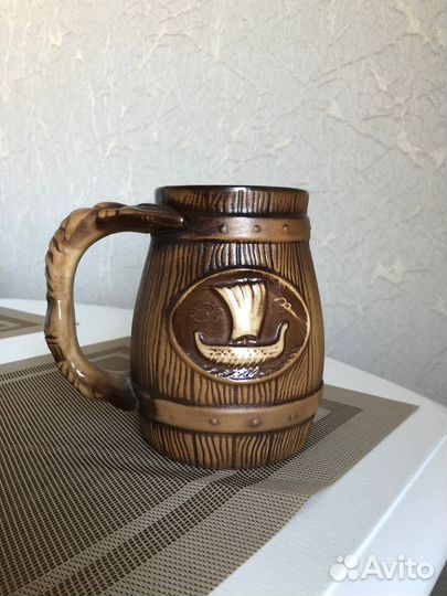 Пивная керамическая кружка