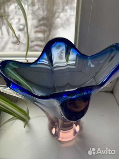 Вазы из цветного стекла чехия