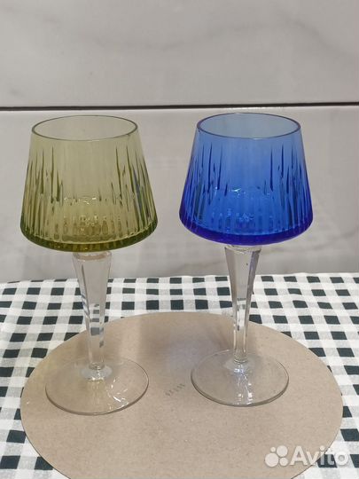 Хрустальные цветные фужеры ГДР