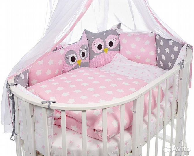 Комплект бортики мягкие в кроватку люльку новый