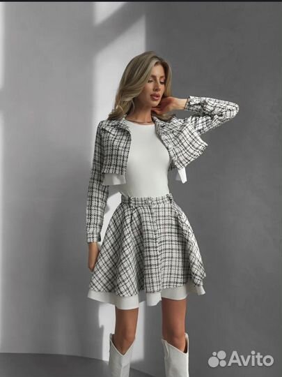 Твидовый костюм 40-42