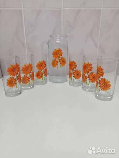 Набор подарочный кувшин и 6 стаканрв