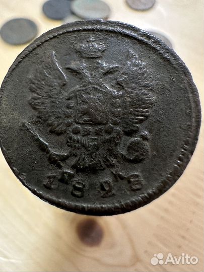 Монета 2 копейки 1828г., ем ик