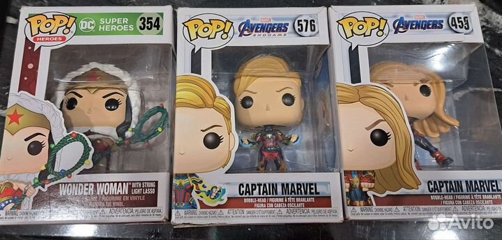 Funko pop Wonder Woman + Captain Marvel