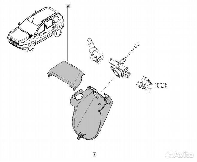 Кожух рулевой колонки Renault Duster легковой